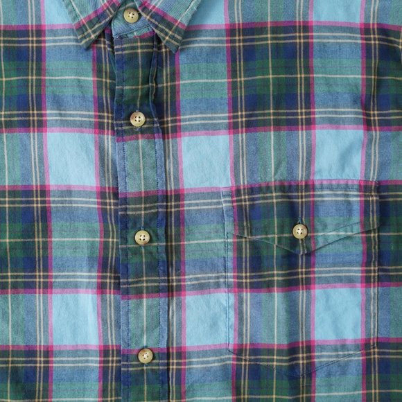 Polo Ralph Lauren Whitfield Elbow Patch Shirt Classic Fit Plaid Blue Men Sz XL - Picture 5 of 14